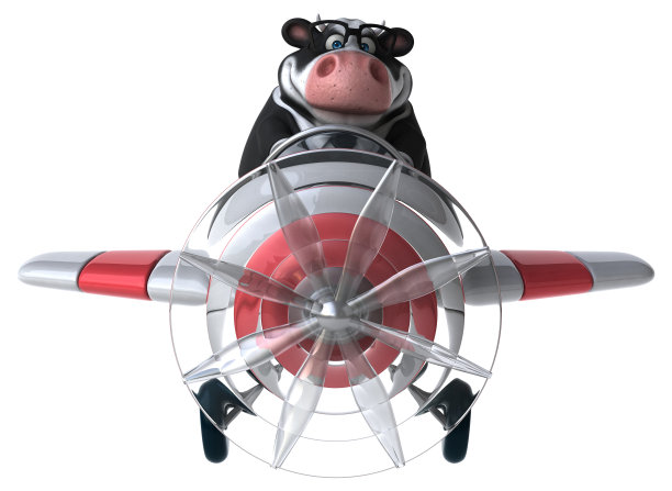 有趣的牛- 3D插图图片下载