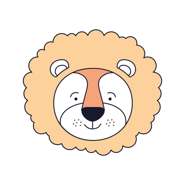 剪影色节脸公狮子动物幸福表情图片下载