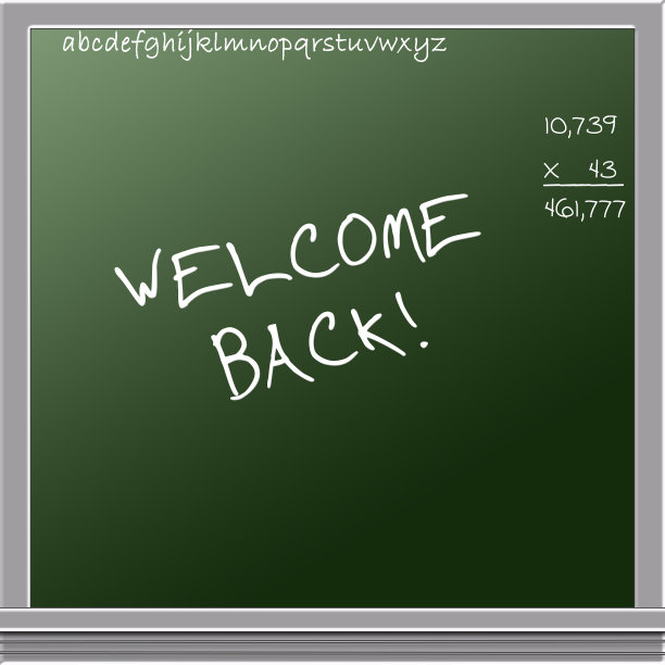 带文字的图形粉笔板，欢迎回来图片下载