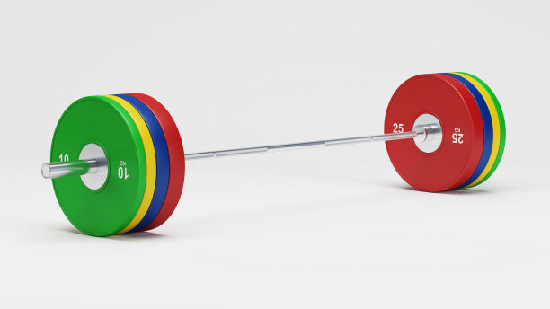 杠铃孤立。运动库存在一个白色的背景。3 d渲染。图片下载