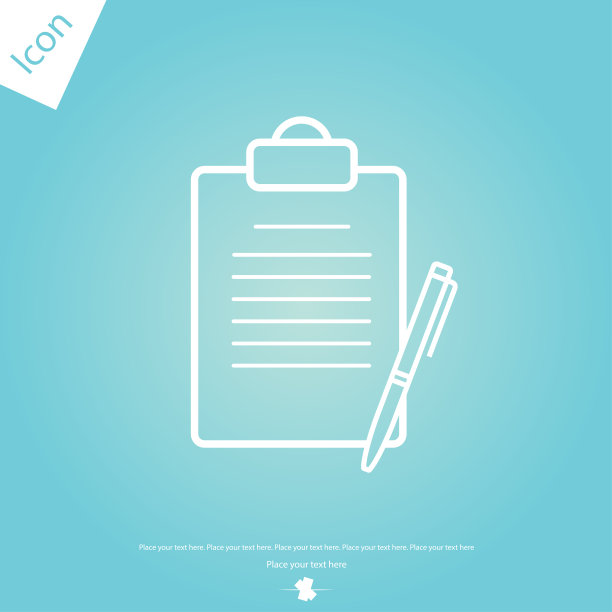 剪贴板和笔线图标图片下载