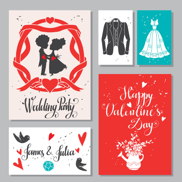 情人节，结婚贺卡图片下载