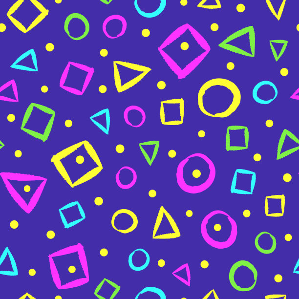 彩色几何无缝图案。用毛笔手绘的。素描,狼籍的涂鸦。图片下载