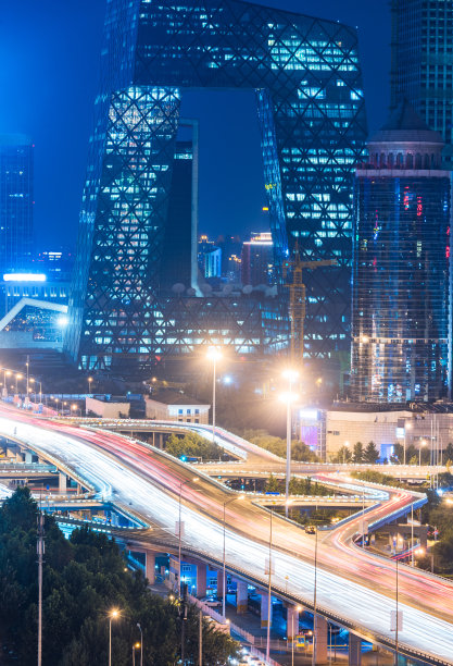 北京CBD夜景素材图片