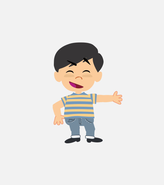 亚洲男孩在牛仔裤惊喜。图片下载