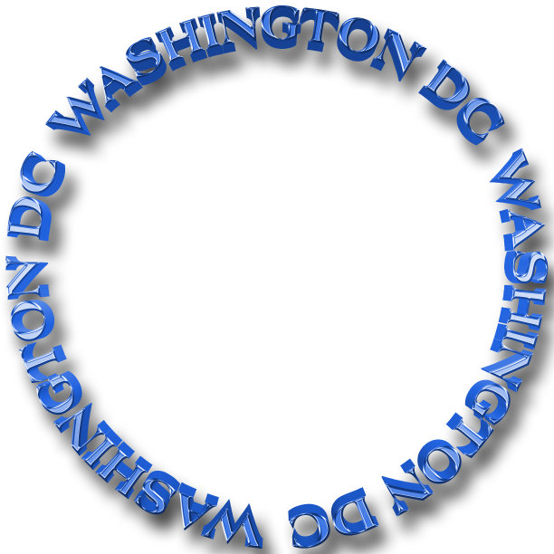 蓝色金属文字:华盛顿特区图片下载
