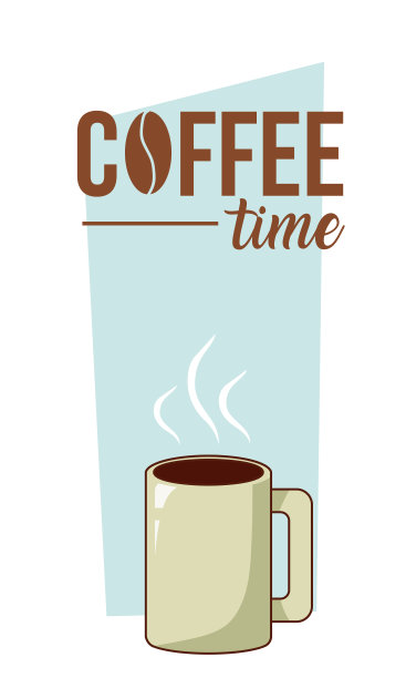 咖啡时间概念卡通图片下载