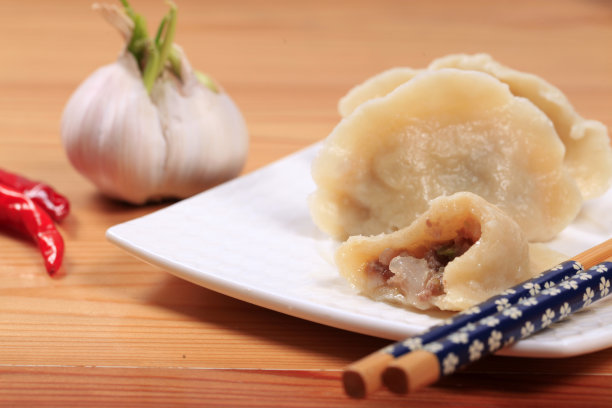 晚餐：中国饺子素材图片