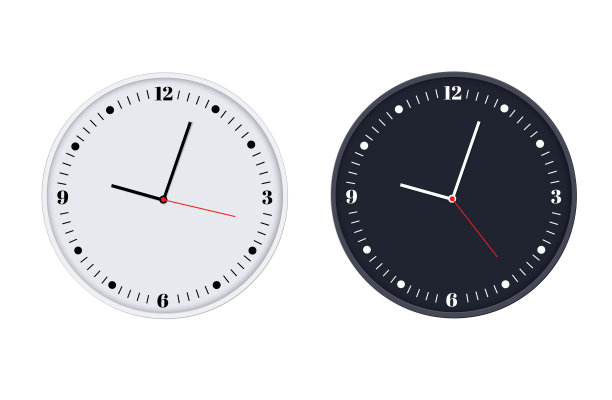 挂钟的办公室。矢量特写中的模板设计。版面为品牌与广告隔离。美丽的和原始的定时器在一个透明的背景。元素向量设计图片下载