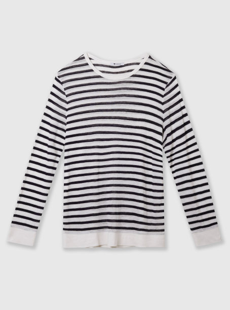 条纹船领t恤:女子t恤图片下载