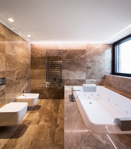 豪华大理石浴室与水疗按摩图片下载