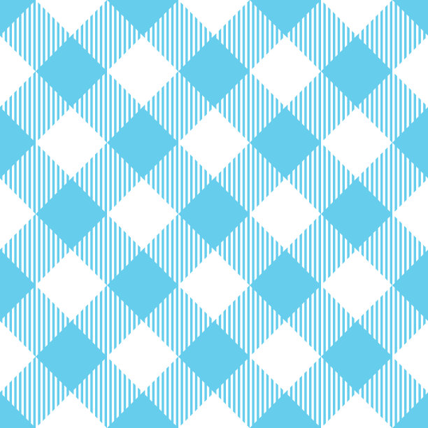 织物的纹理在小的蓝色和白色格子，矢量插图。图片下载