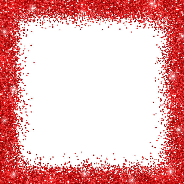 红色边框在白色背景上闪闪发光。向量图片下载