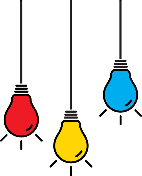 悬挂彩色灯泡图片下载