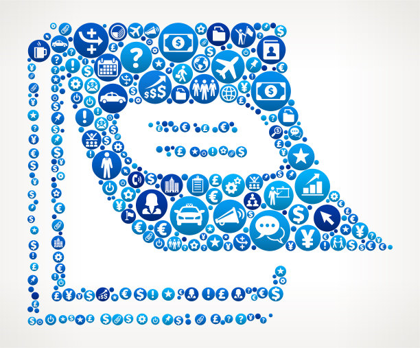 Post Notes Business and Finance蓝色图标模式图片下载