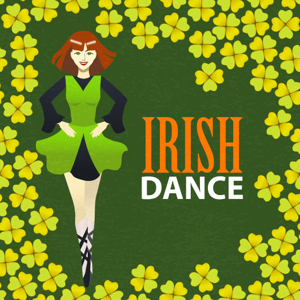 爱尔兰舞蹈工作室的卡通风格模板图片下载