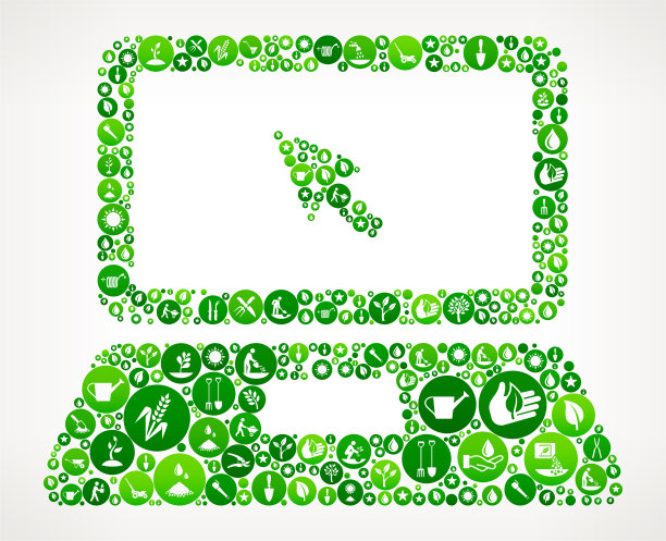 笔记本电脑和光标花园和园艺图标按钮模式图片下载