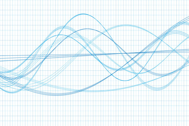 蓝天矢量波虚线模式水平图片下载