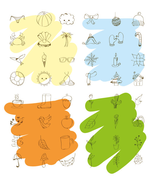 季天气卡素材图片