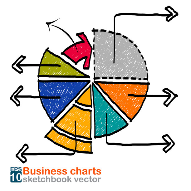 素描本上的商业图表图片下载