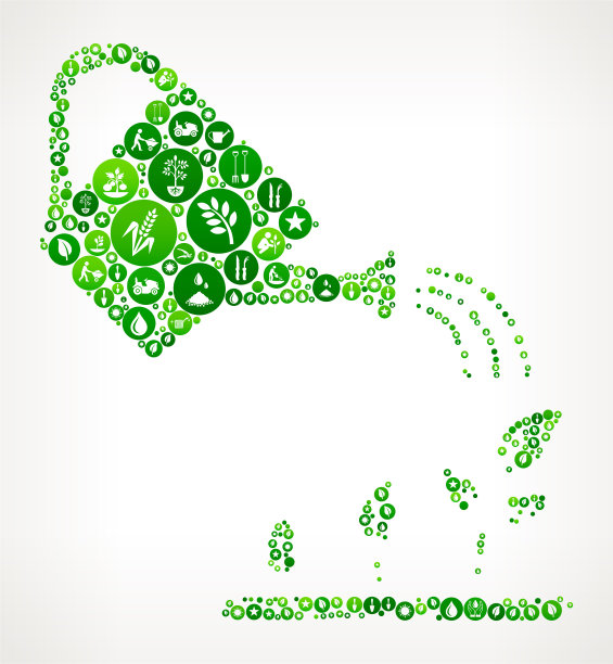 浇水植物花园和园艺图标按钮模式图片下载