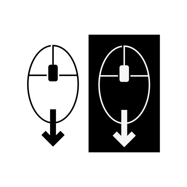 鼠标图标向下滚动。——矢量插图。图片下载