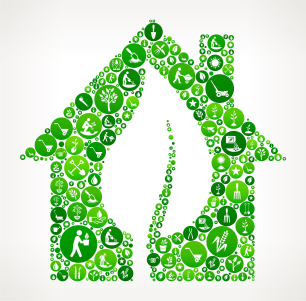 家和叶花园和园艺图标按钮模式图片下载