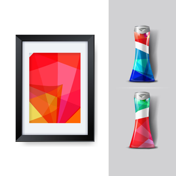 为品牌和产品设计的模型模板。孤立逼真的塑料瓶与独特的几何设计。易于使用的广告品牌和营销。图片下载