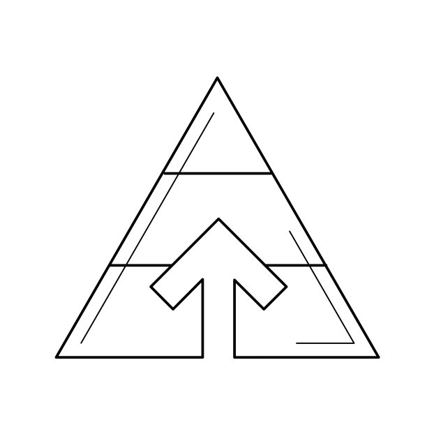 金字塔图矢量线图标图片下载
