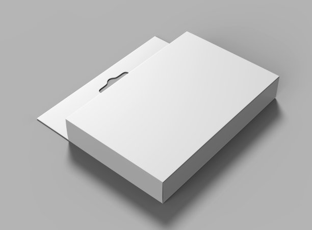 悬挂白色空白纸板包装盒与悬挂标签零售盒模拟设计和设计演示。3 d渲染插图。图片下载