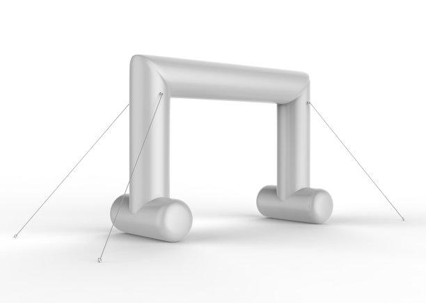 广场充气拱门跑步运动项目入口终点线铁人三项拱门大门。3 d渲染插图。图片下载