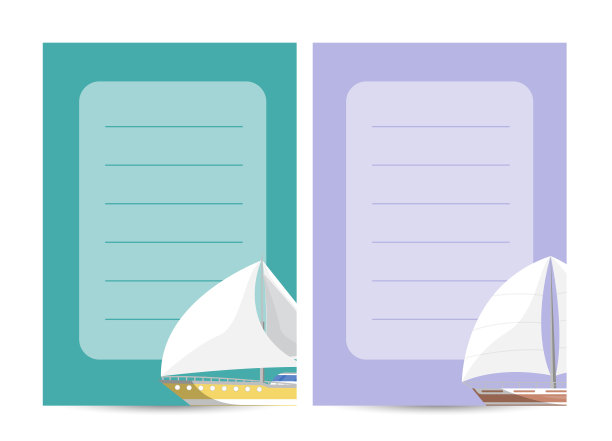 航海旅行卡与帆船图片下载