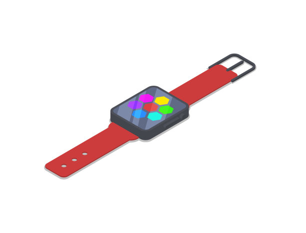 智能手表设备等距3D图标图片下载