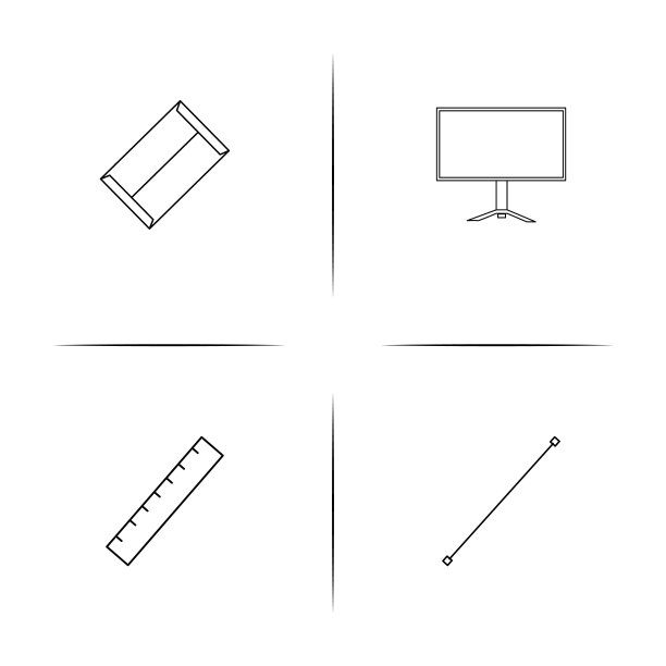 创意过程和设计简单的线性图标集。简单的轮廓图标图片下载
