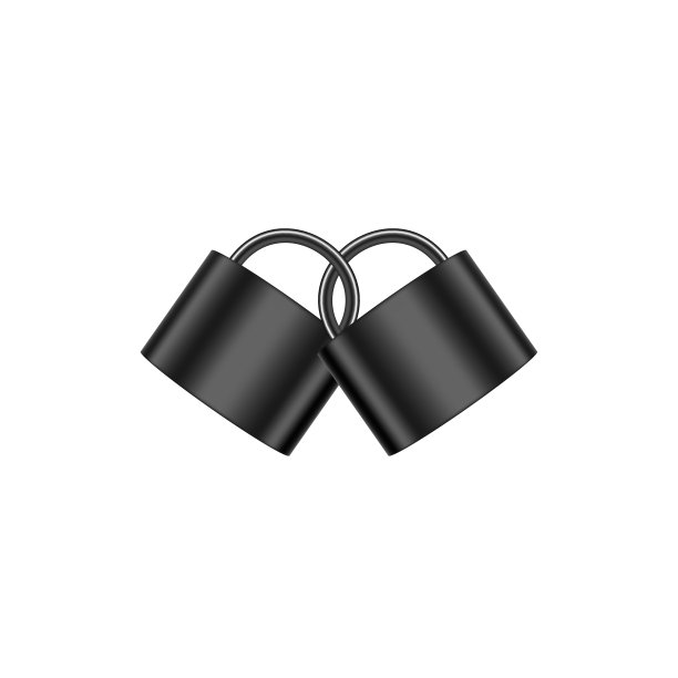 两个黑色设计的相连挂锁。图片下载