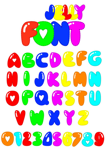 果冻字体矢量现代设计图片下载