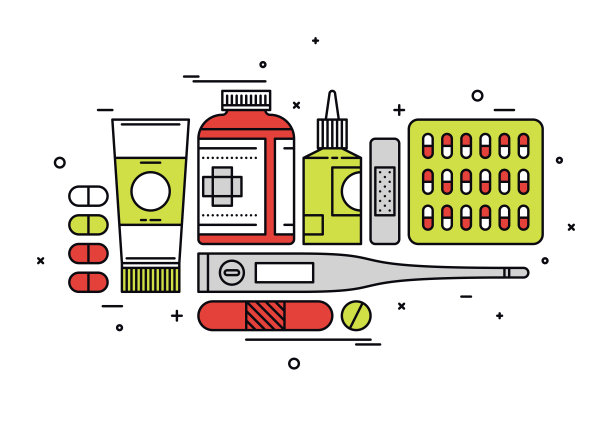 药物供应线风格的插图图片下载