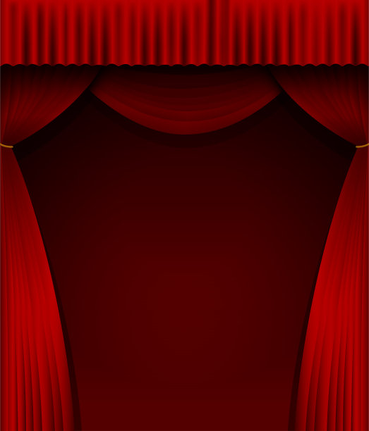 红色窗帘背景插图(人像)图片下载