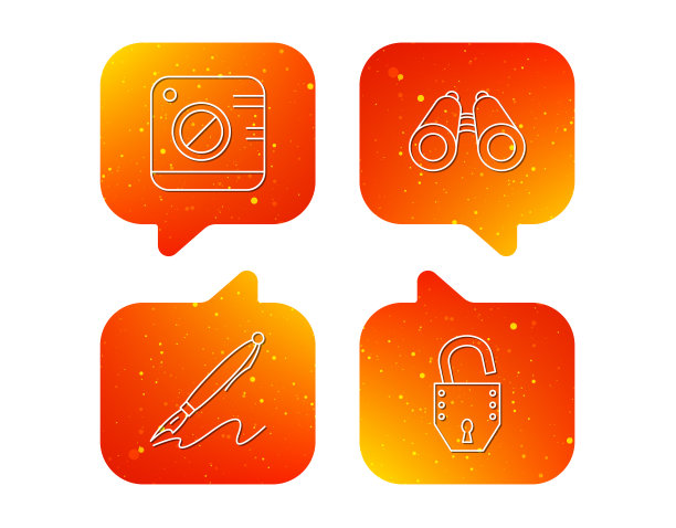 照片，打开锁和搜索图标。图片下载