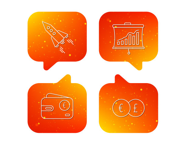 货币兑换，现金和启动图标。图片下载