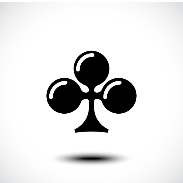 扑克牌。俱乐部图标。矢量图的符号图片下载