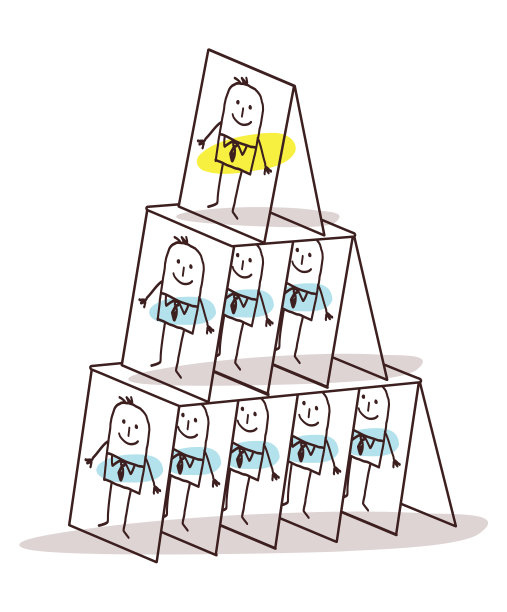卡通领导和卡片金字塔图片下载