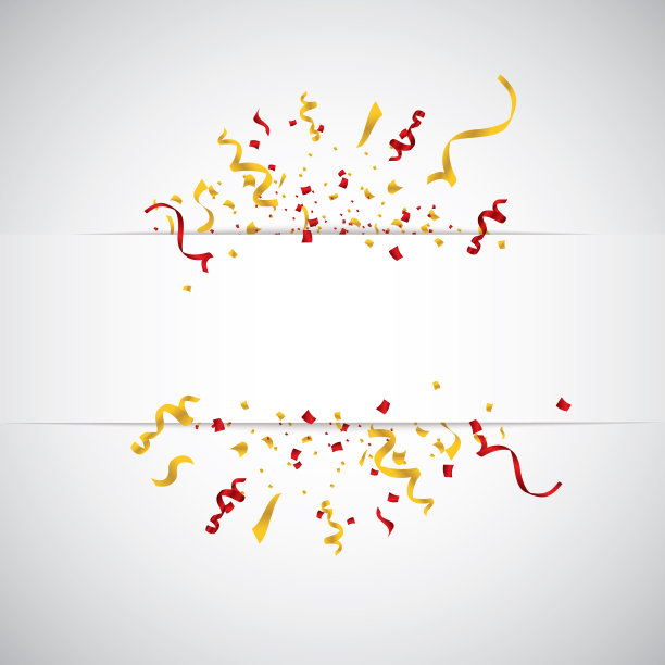 鲜艳的五彩纸屑孤立在透明的背景。节日的矢量图素材图片