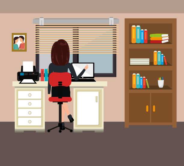 在办公室工作的女商人图片下载