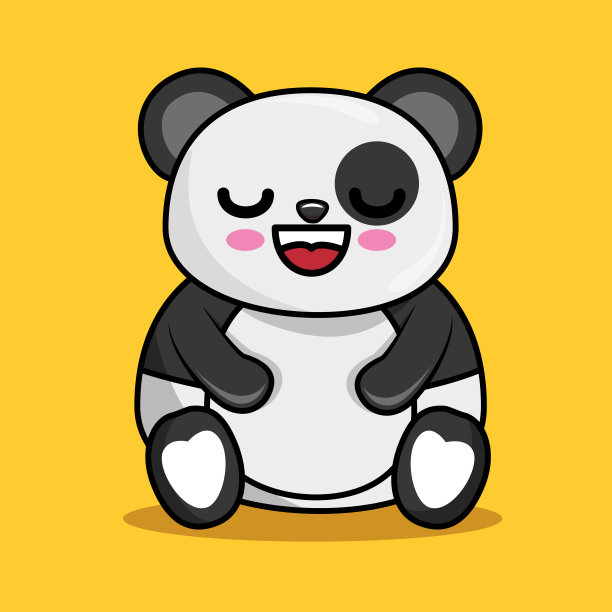可爱的熊猫角色卡哇伊风格图片下载
