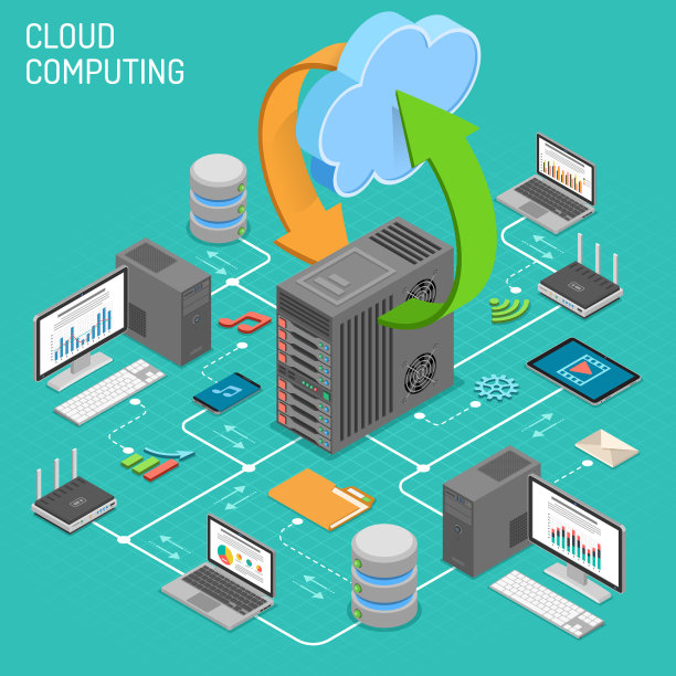 数据网络云计算技术等距图片下载