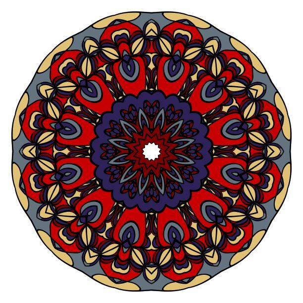 现代装饰花色曼荼罗。矢量圆的形状。矢量图图片下载