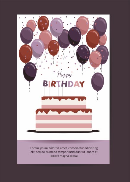 生日蛋糕卡片生日派对元素素材图片