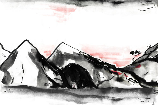 水墨插画素材ID：314361690