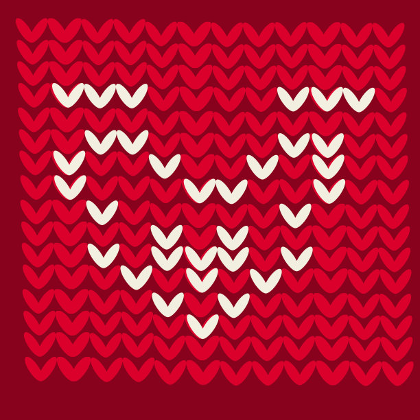 用爱绣心，矢量优雅插画图片下载